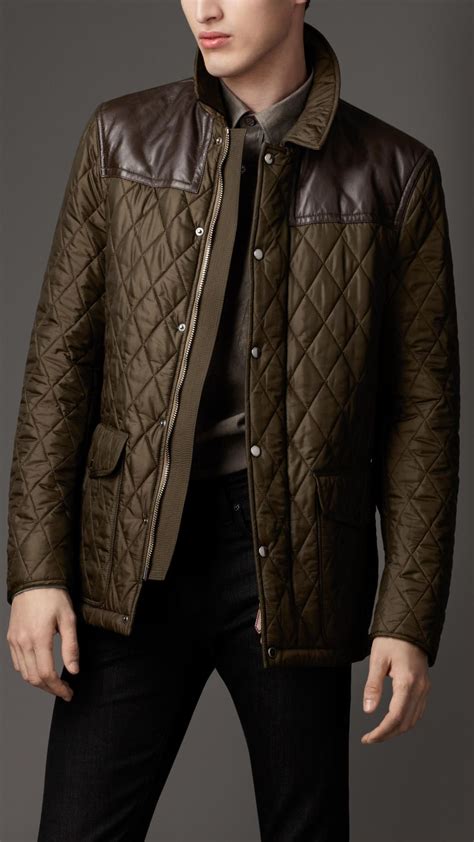 burberry mens studded leather jacket|Burberry quilted jacket men's.